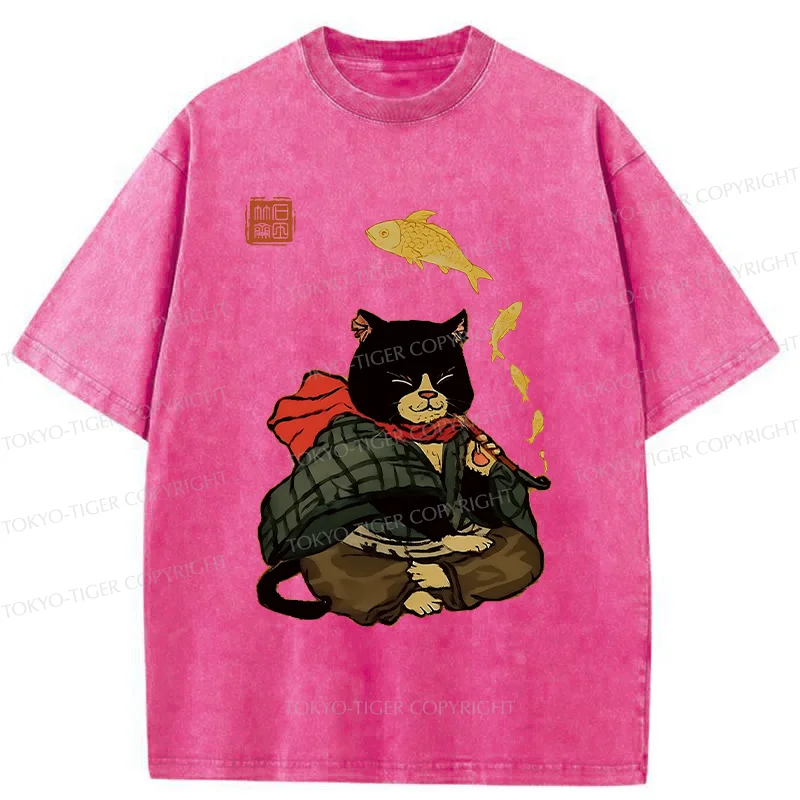 Tokyo-Tiger Smoke Like Fish Washed T-Shirt