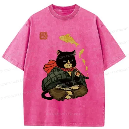 Tokyo-Tiger Smoke Like Fish Washed T-Shirt