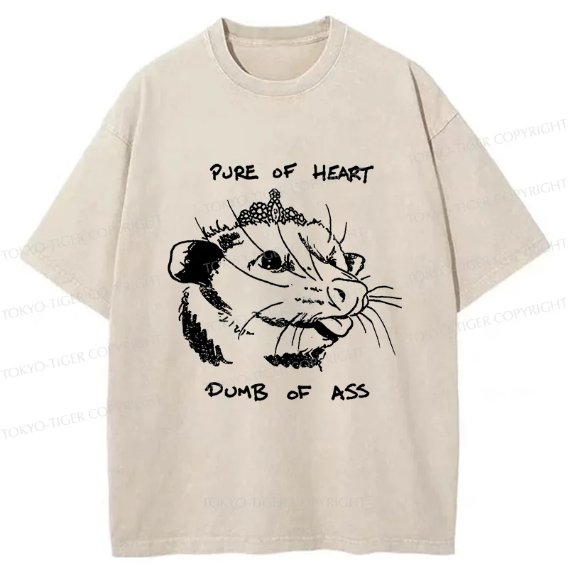 Tokyo-Tiger Contrasting Life Of The Possum Washed T-Shirt