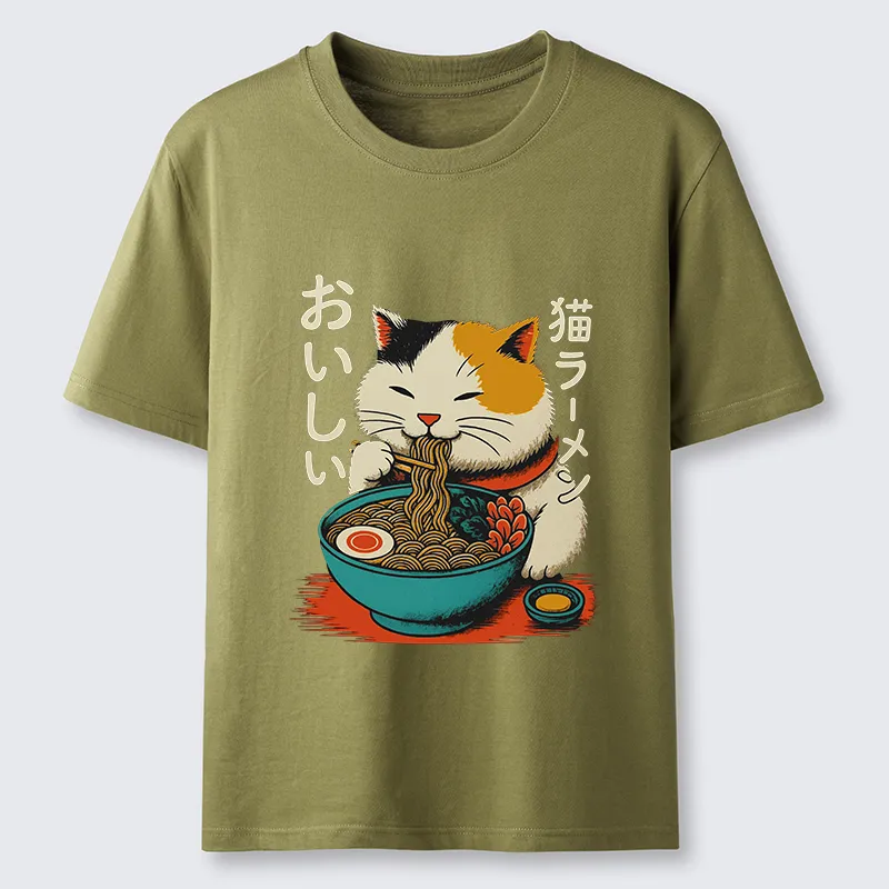 Tokyo-Tiger Cute Eat Eating Japanese Ramen Classic T-Shirt