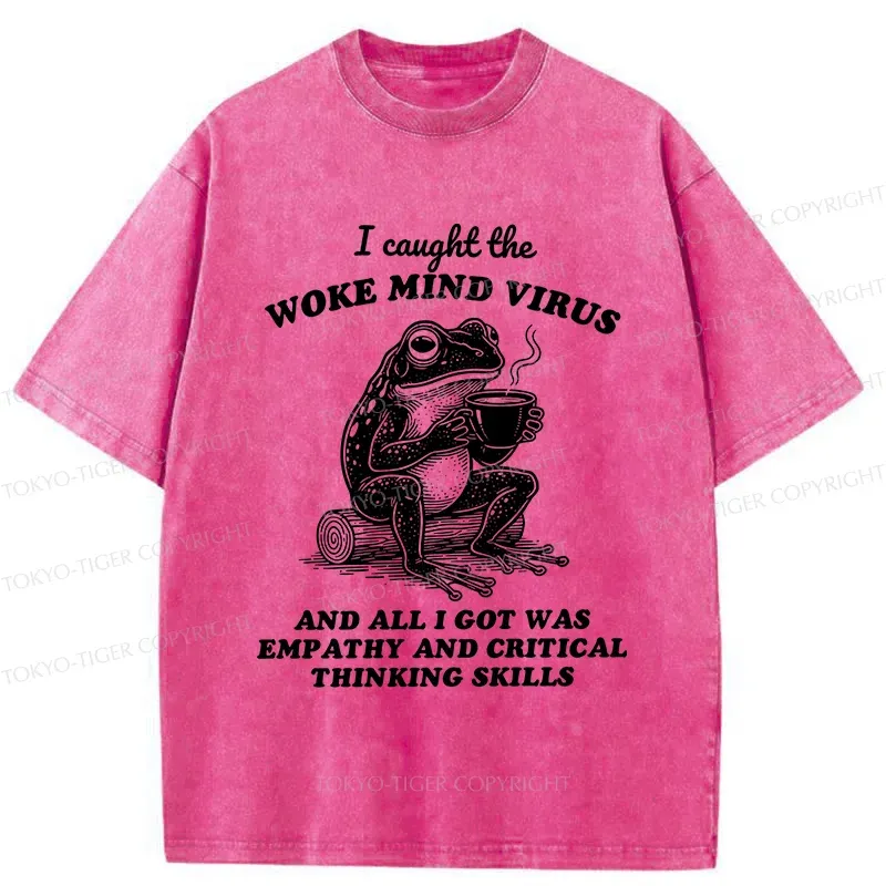 Tokyo-Tiger Awakened Thinking Virus Frog Washed T-Shirt