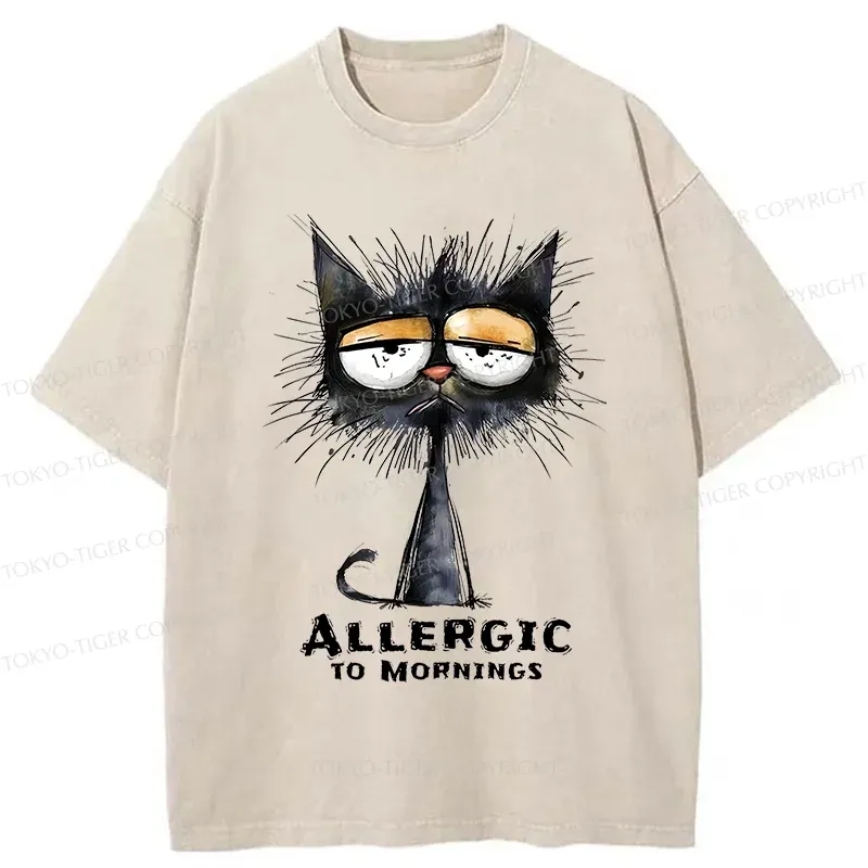 Tokyo-Tiger Cats Are Allergic To Morning Washed T-Shirt Sale