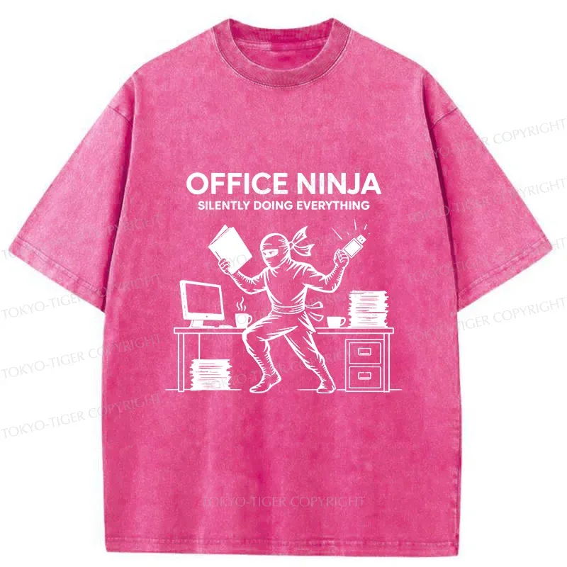 Tokyo-Tiger Workplace Ninja Washed T-Shirt