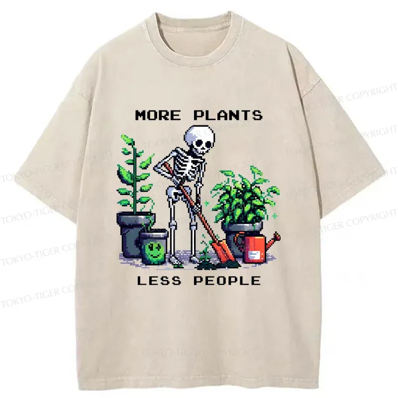 Tokyo-Tiger Skeleton Planting Trees Washed T-Shirt