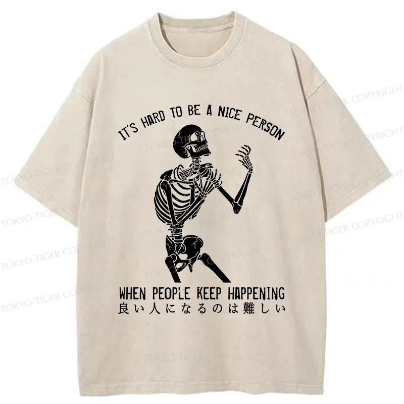 Tokyo-Tiger It's Hard To Be A Good Person Washed T-Shirt