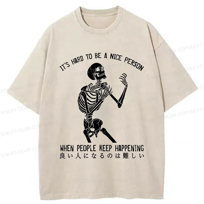 Tokyo-Tiger It's Hard To Be A Good Person Washed T-Shirt