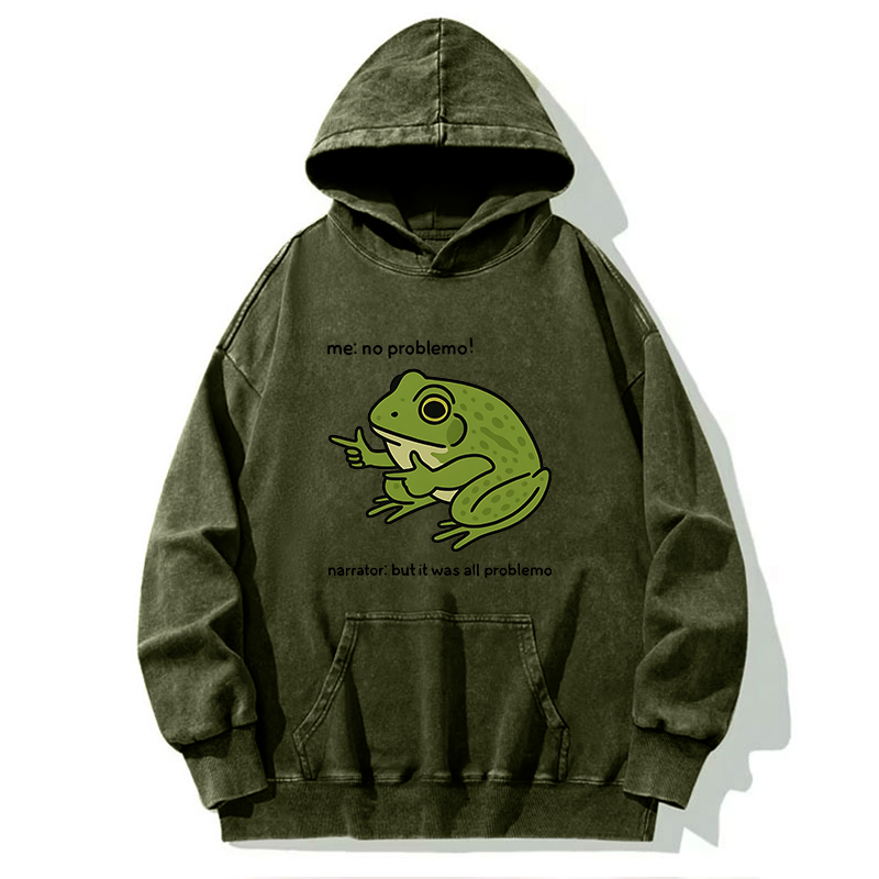 Tokyo-Tiger Stupid Frog Meme Washed Hoodie