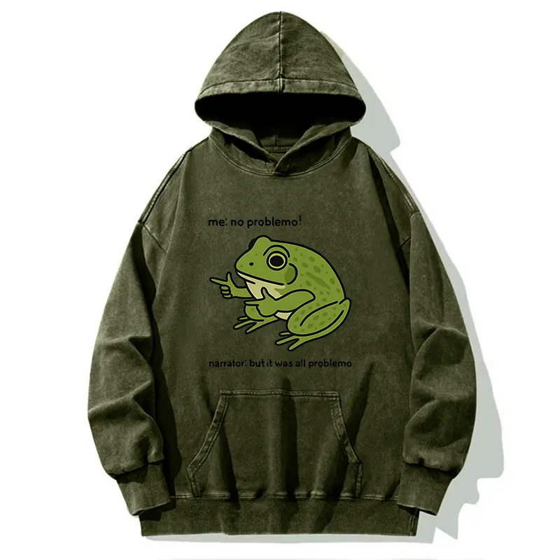 Tokyo-Tiger Stupid Frog Meme Washed Hoodie