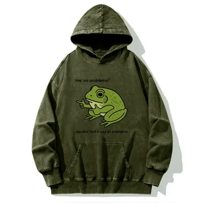 Tokyo-Tiger Stupid Frog Meme Washed Hoodie