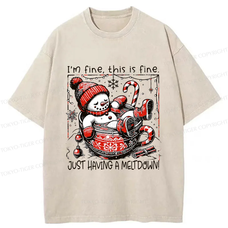 Tokyo-Tiger Christmas Disaster Washed T-Shirt