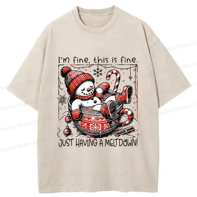 Tokyo-Tiger Christmas Disaster Washed T-Shirt