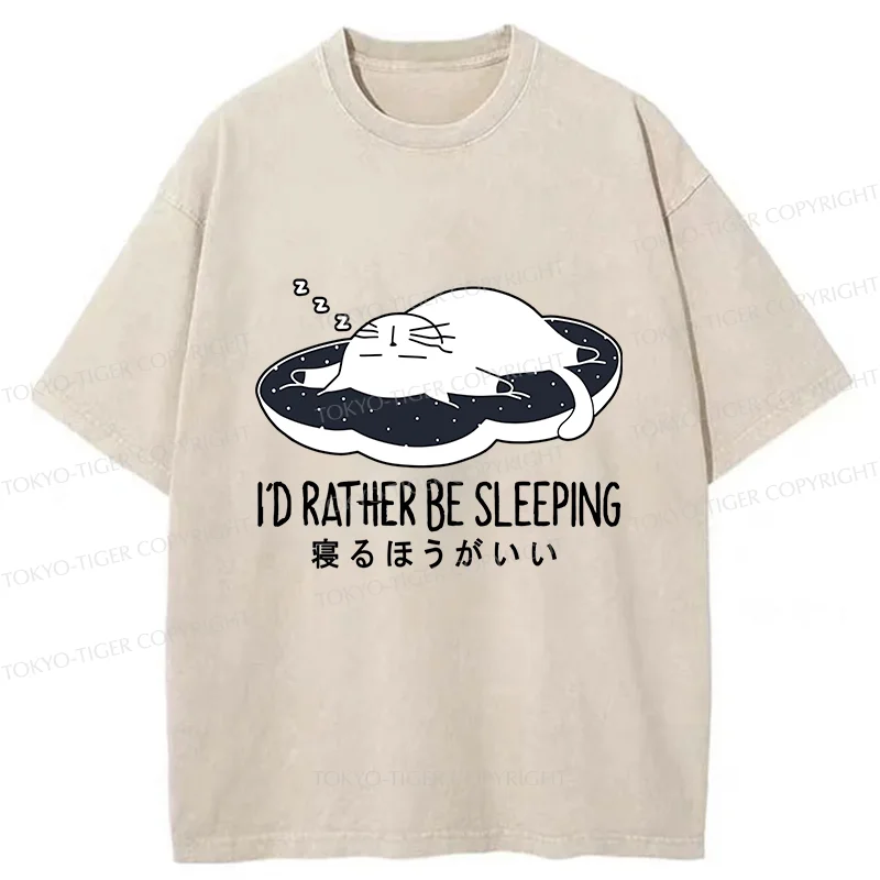 Tokyo-Tiger I'd Rather Sleep Washed T-Shirt