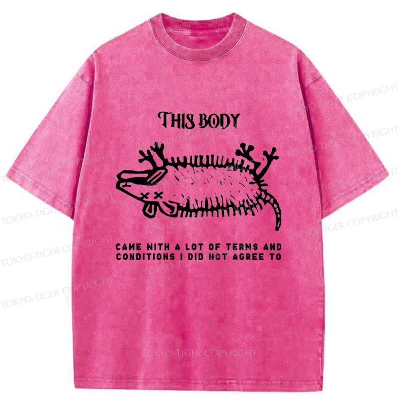 Tokyo-Tiger Funny Possum Playing Dead Washed T-Shirt