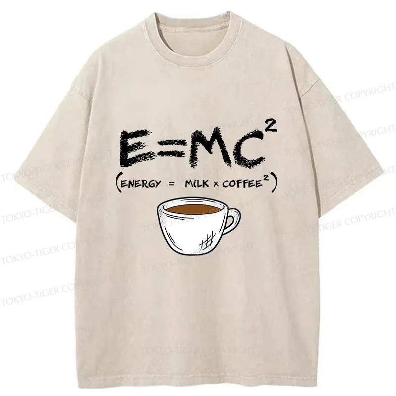 Tokyo-Tiger Coffee Formula Funny Washed T-Shirt