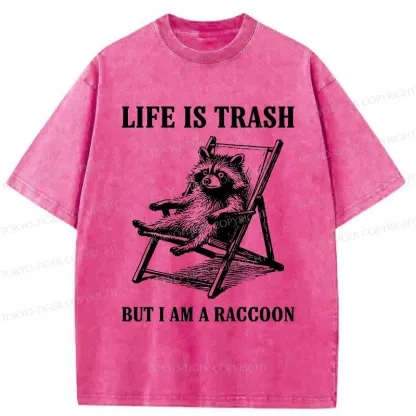 Tokyo-Tiger Raccoons Love Trash Washed T-Shirt