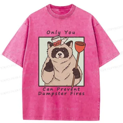 Tokyo-Tiger Raccoon Fire Fighting Washed T-Shirt