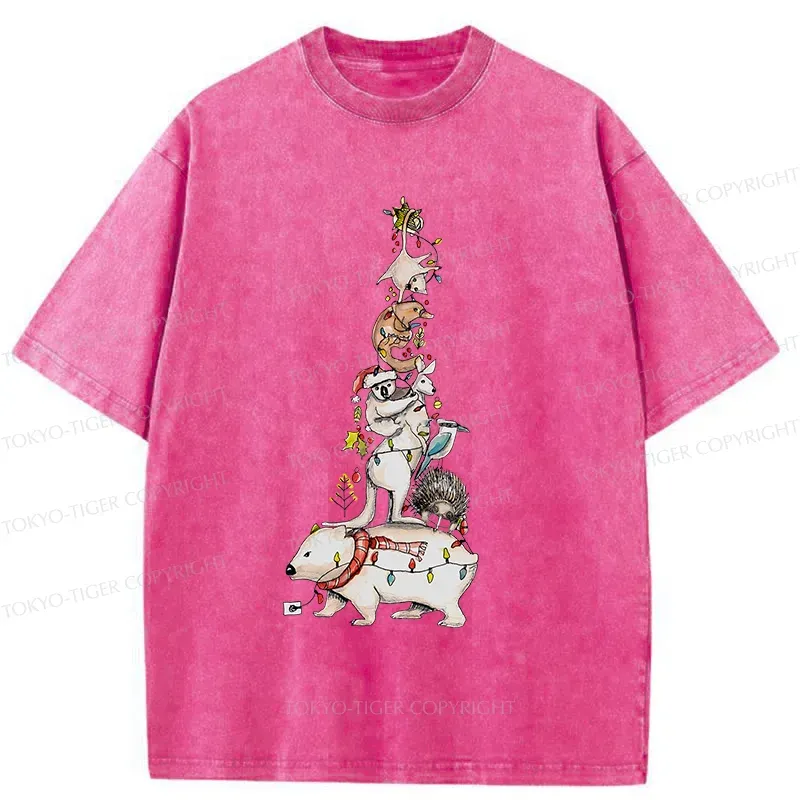 Tokyo-Tiger Australian Christmas Tree Washed T-Shirt