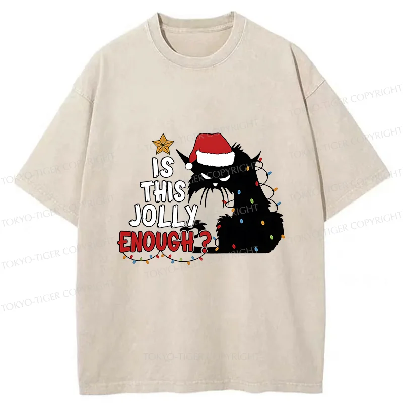 Tokyo-Tiger Grumpy Cat Christmas Washed T-Shirt