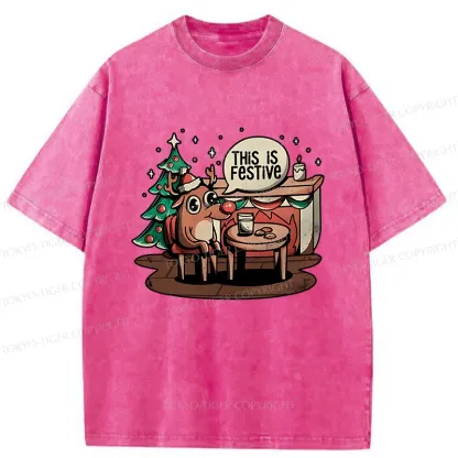 Tokyo-Tiger Rudolph Christmas Eve Washed T-Shirt