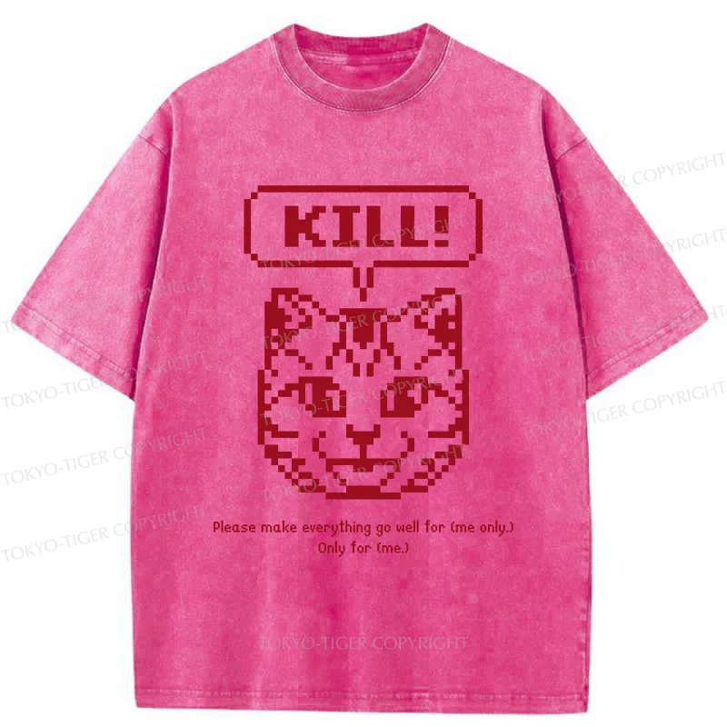 Tokyo-Tiger Killer Cat Prayer Washed T-Shirt