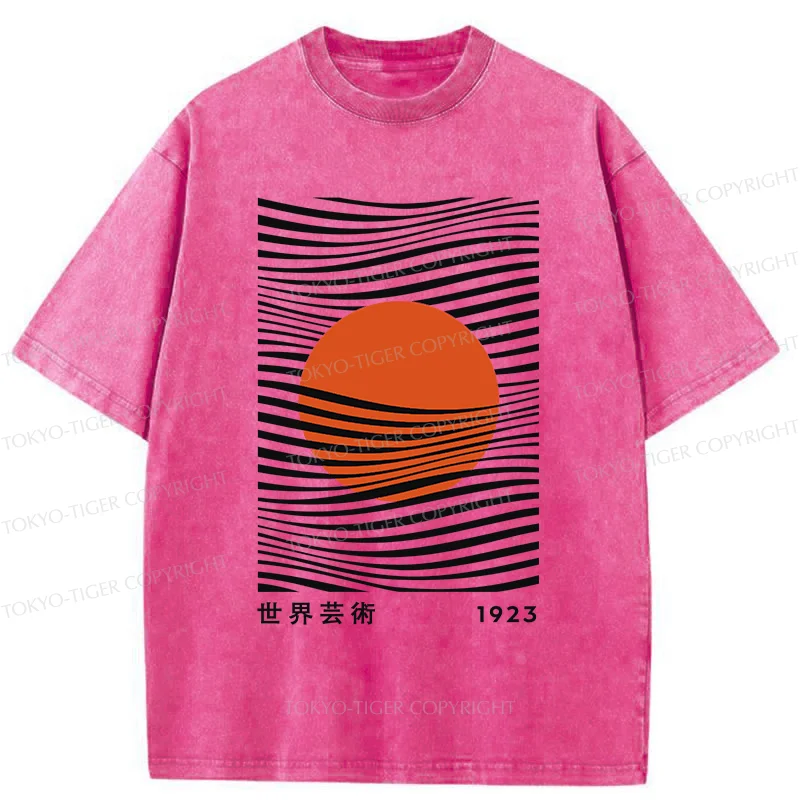 Tokyo-Tiger Minimalist Art Sun Washed T-Shirt
