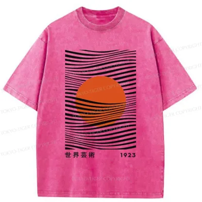 Tokyo-Tiger Minimalist Art Sun Washed T-Shirt