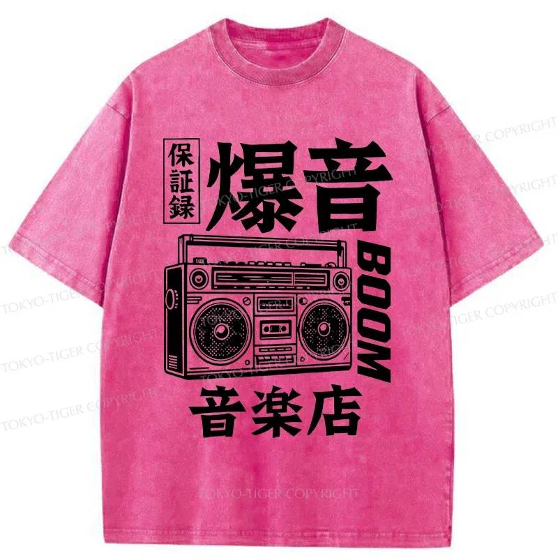 Tokyo-Tiger Retro Radio Washed T-Shirt