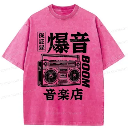 Tokyo-Tiger Retro Radio Washed T-Shirt