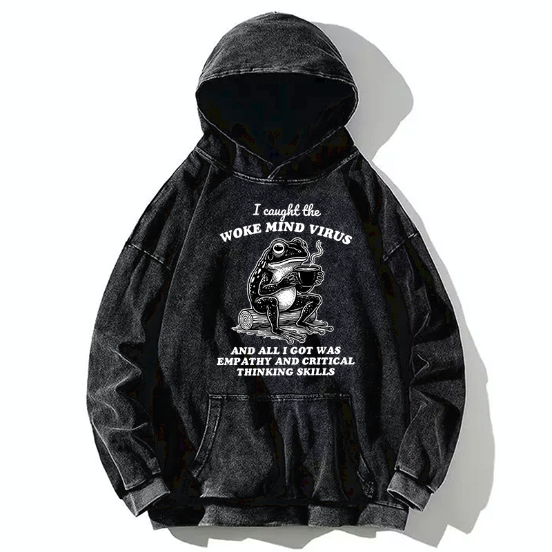 Tokyo-Tiger Awakened Thinking Virus Frog Washed Hoodie