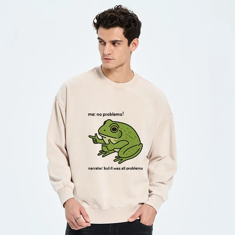 Tokyo-Tiger Stupid Frog Meme Washed Sweatshirt