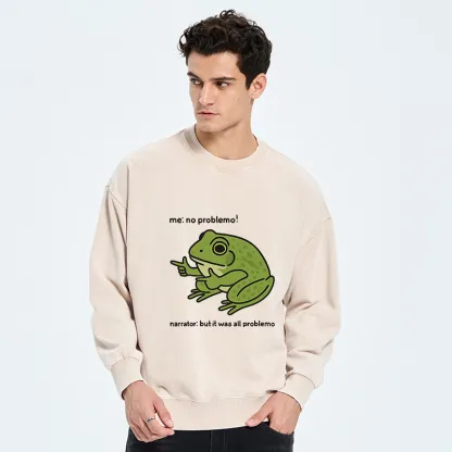 Tokyo-Tiger Stupid Frog Meme Washed Sweatshirt