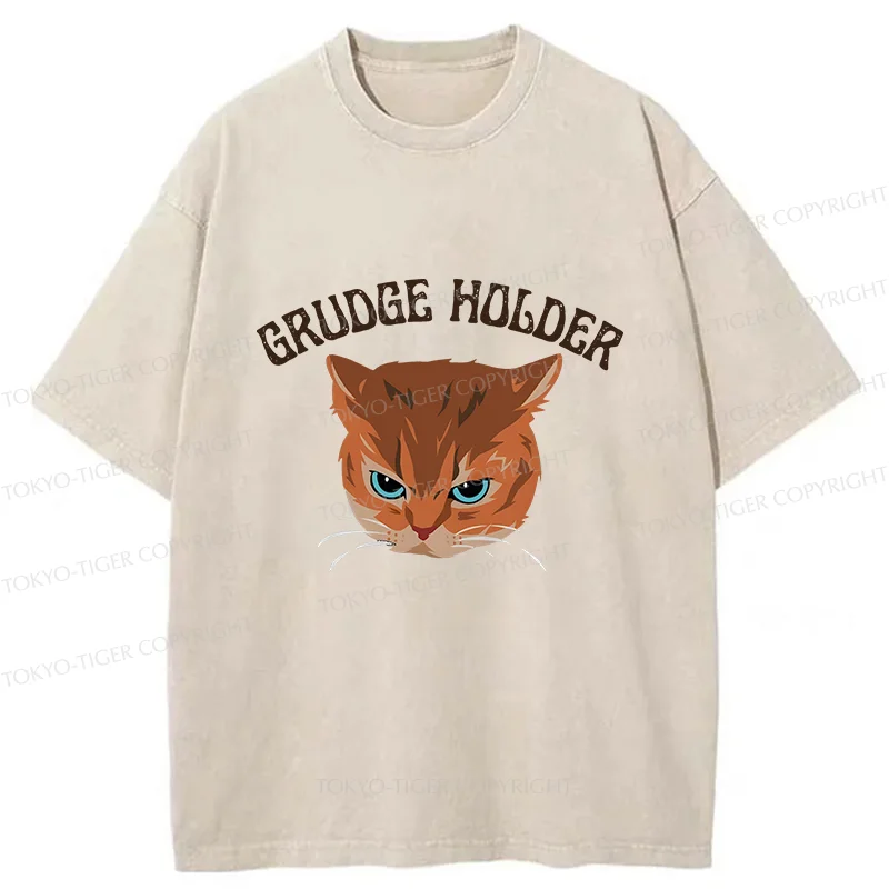 Tokyo-Tiger Resentful Cat Washed T-Shirt