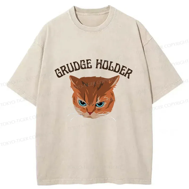 Tokyo-Tiger Resentful Cat Washed T-Shirt