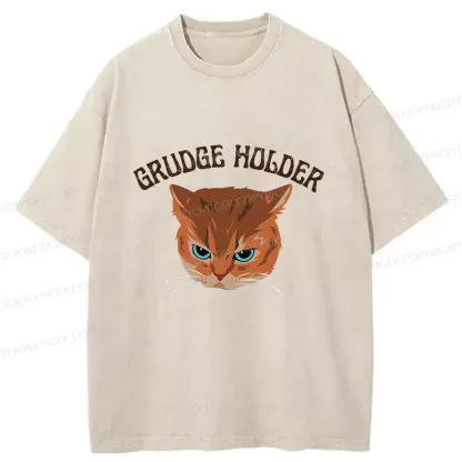 Tokyo-Tiger Resentful Cat Washed T-Shirt