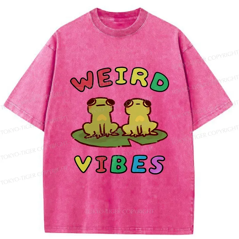 Tokyo-Tiger Weird Vibes Funny Washed T-Shirt
