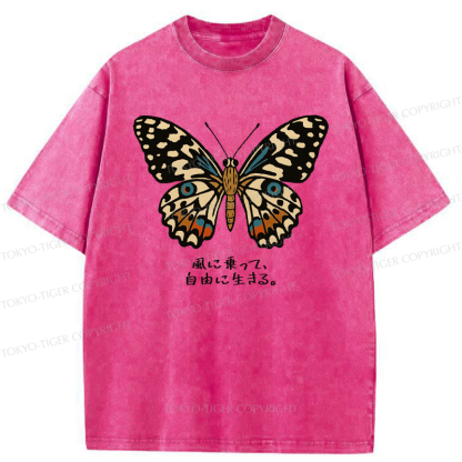 Tokyo-Tiger The Vintage Butterfly Washed T-Shirt