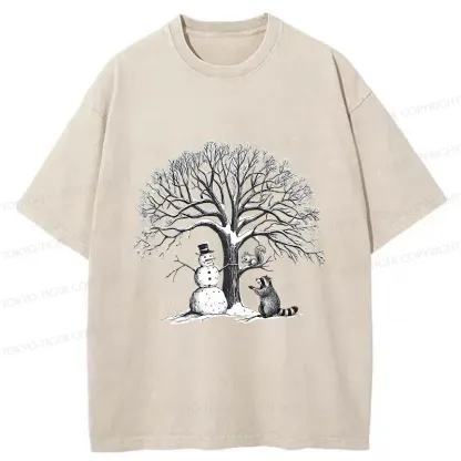 Tokyo-Tiger Animal World In Winter Washed T-Shirt