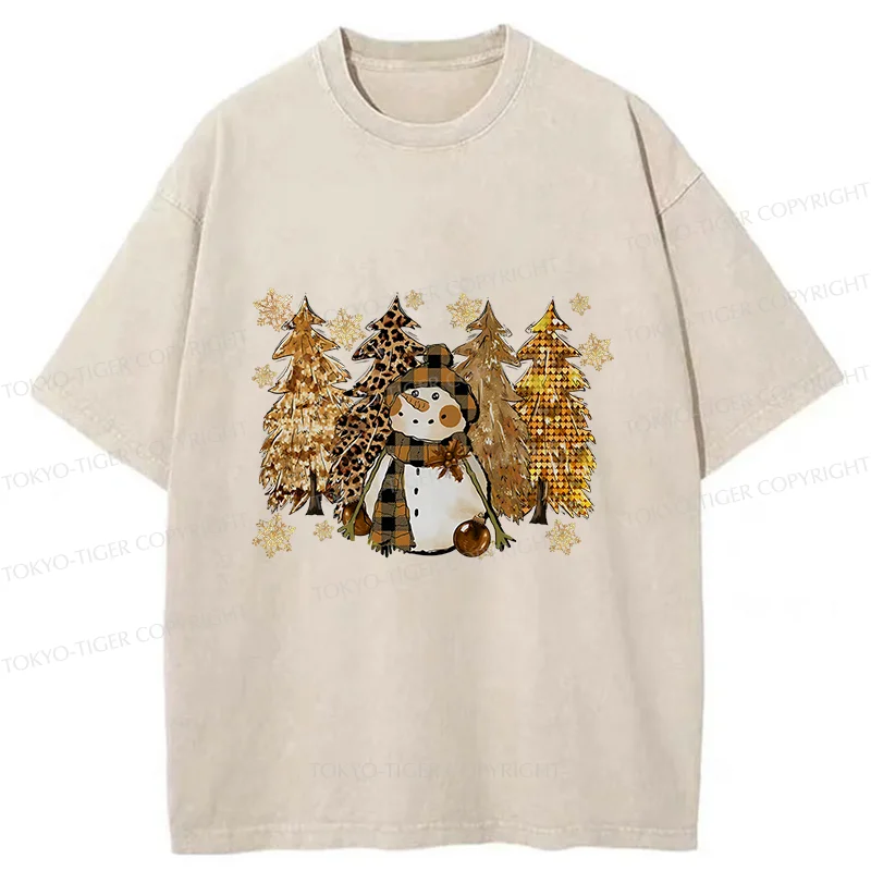 Tokyo-Tiger Autumn Snowman Washed T-Shirt
