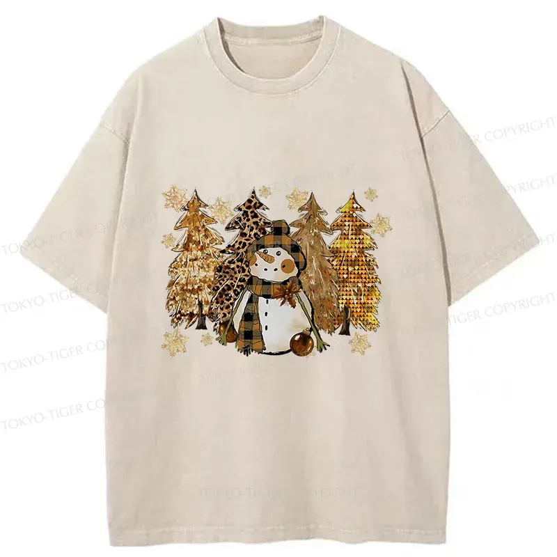 Tokyo-Tiger Autumn Snowman Washed T-Shirt Sale