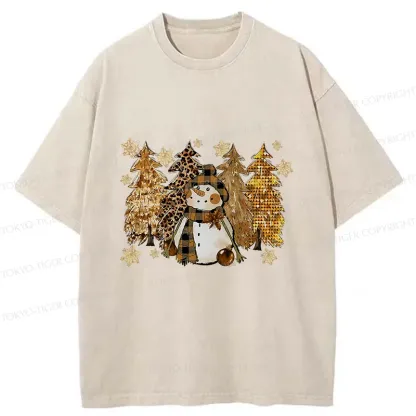 Tokyo-Tiger Autumn Snowman Washed T-Shirt