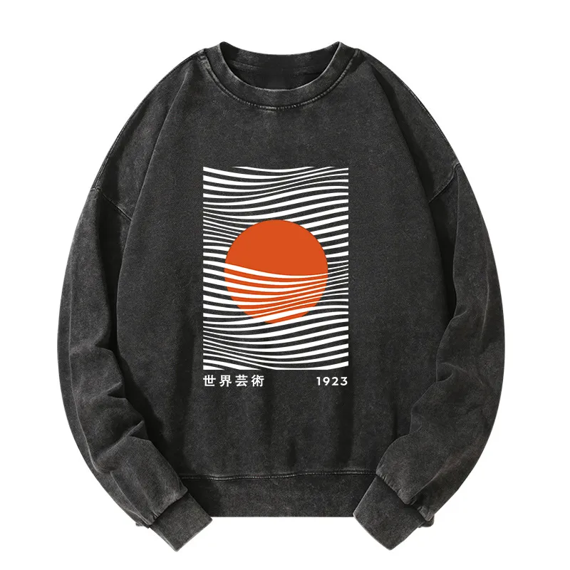 Tokyo-Tiger Minimalist Art Sun Washed Sweatshirt