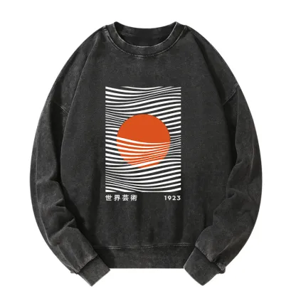 Tokyo-Tiger Minimalist Art Sun Washed Sweatshirt