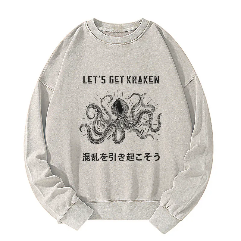 Tokyo-Tiger Funny Octopus：Let’s Get Kraken Washed Sweatshirt