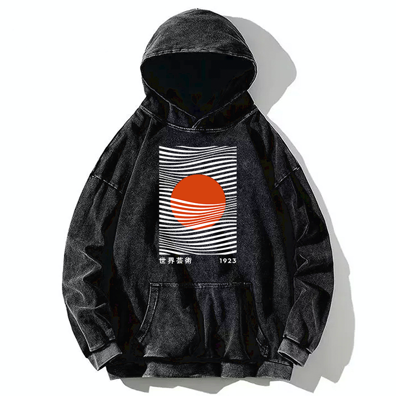 Tokyo-Tiger Minimalist Art Sun Washed Hoodie