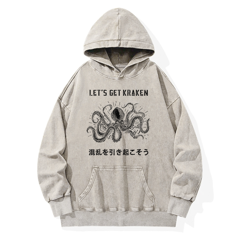 Tokyo-Tiger Funny Octopus：Let’s Get Kraken Washed Hoodie