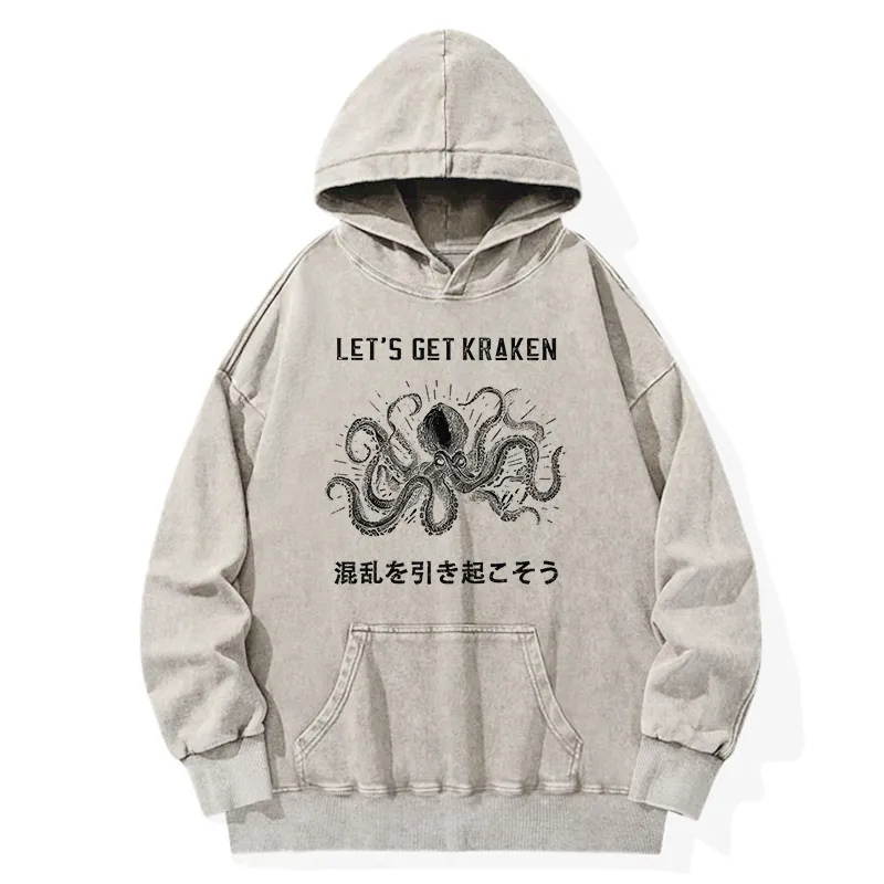 Tokyo-Tiger Funny Octopus：Let’s Get Kraken Washed Hoodie