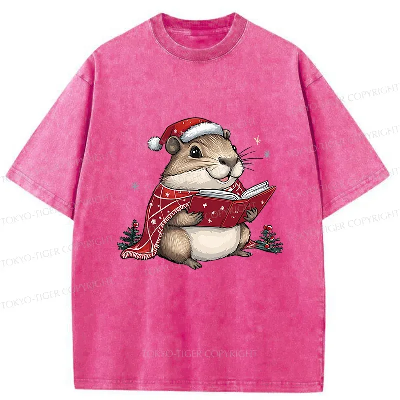 Tokyo-Tiger Christmas Hamster Washed T-Shirt