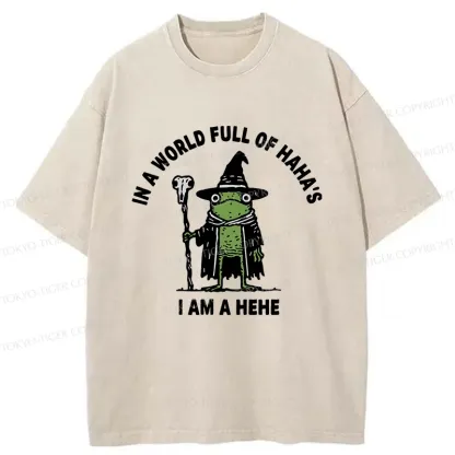 Tokyo-Tiger Frog Wizard Meme Washed T-Shirt