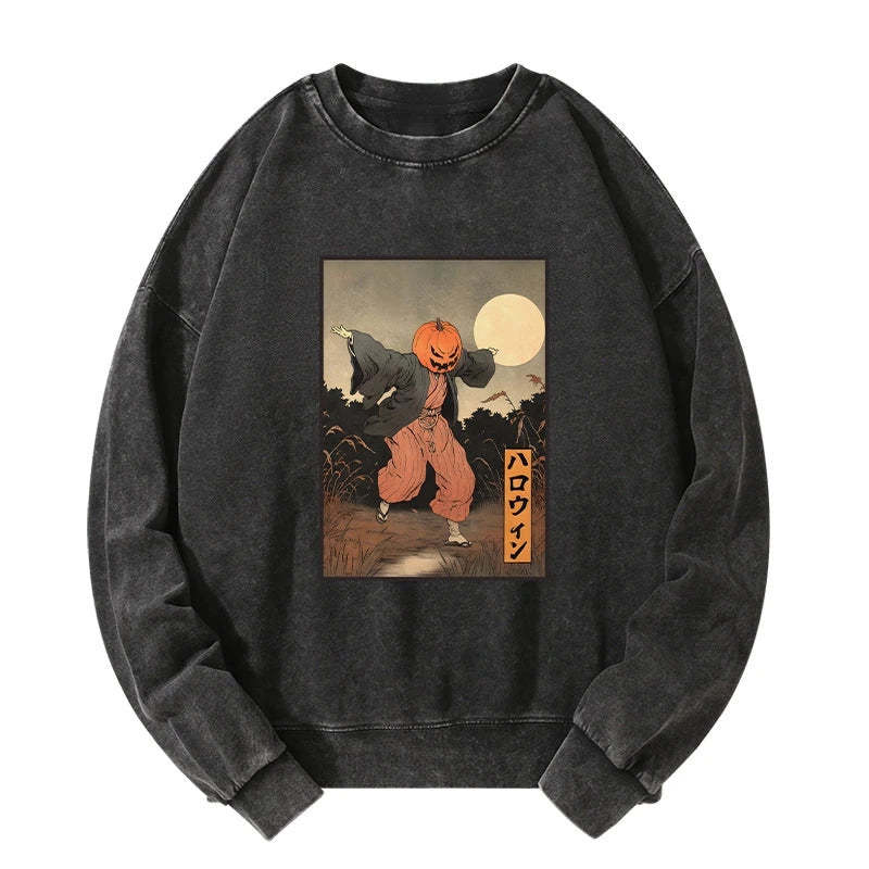 Tokyo-Tiger Japanese Pumpkin Monster Washed Sweatshirt