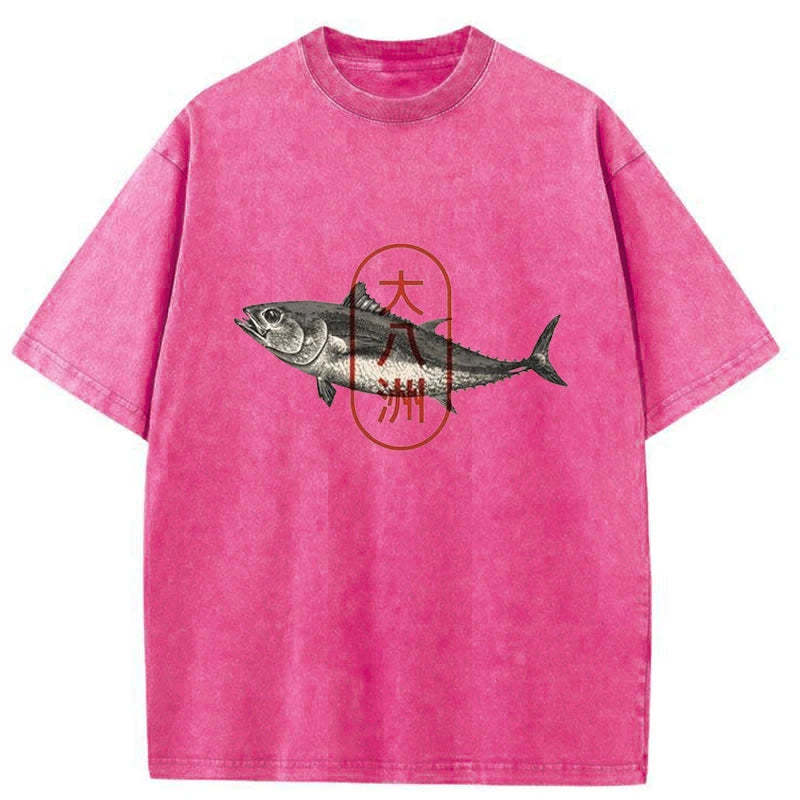 Tokyo-Tiger Sushi Fish Washed T-Shirt